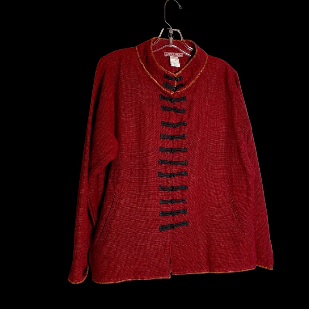 Tribe A People United Handwoven cotton red with black/gold trim S -gen sizing